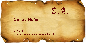 Dancs Noémi névjegykártya